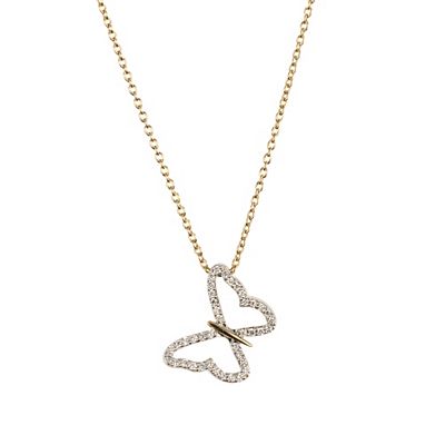 DIAMOUR Schmetterling-Collier 40 Brillanten zus. ca. 0,20ct Silber 925