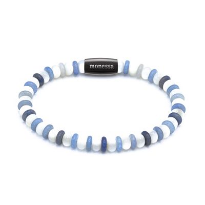 MONESSA Armband Edelsteine 2-farbig Edelstahl