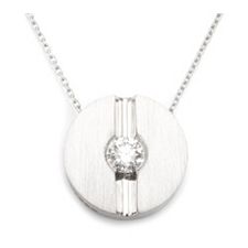 1 Brillant Anhänger mit Kette Weiß/SI ca. 0,15ct Platin950