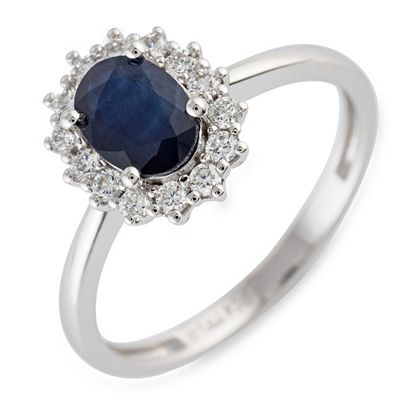THOMAS & SOHN Lab Grown Brillanten Saphir zus.ca.1,32ct Entourage-Ring Silber Palladio