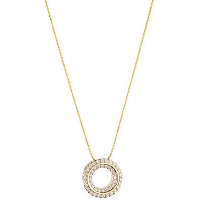 DIAMOUR Anhänger mit Kette 46 Brillanten 0,50ct feines Weiß/Lupenrein Gold 585