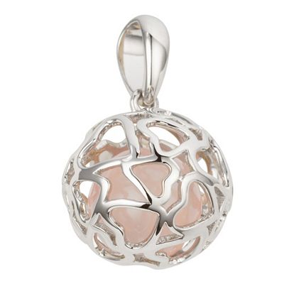 PLATINITY Kugel-Anhänger Herz Rosenquarz Platin 950