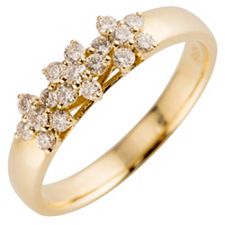 18 Brillanten Ring Weiß/lupenrein zus. ca. 0,40ct Gold 585