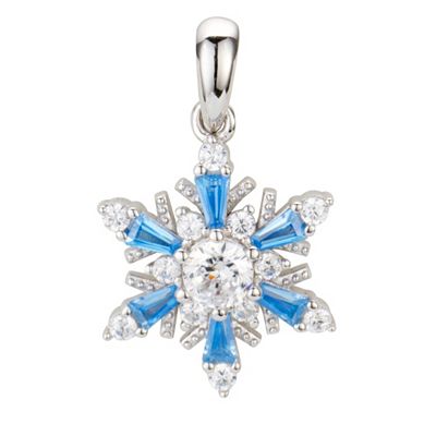 DIAMONIQUE® Schneeflockenanhänger = 0,54ct Schliffmix Silber rhodiniert