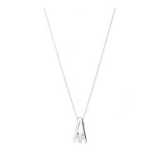1 Brillant Anhänger mit Kette Weiß/SI zus. ca. 0,15ct Platin 950