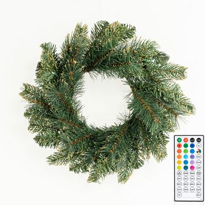 LUMIDA Xmas LED-Tannenkranz mit Glitter div. Leuchtfunktionen Timer, FB, Ø 40cm