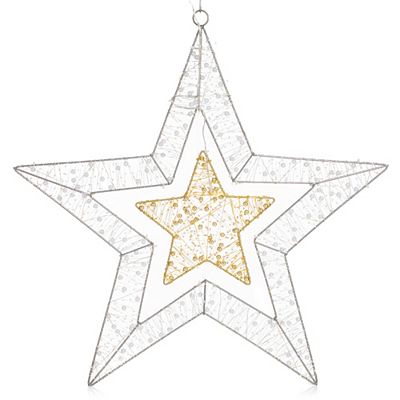 LUMIDA Xmas LED-Stern Perlen-Design outdoorgeeignet