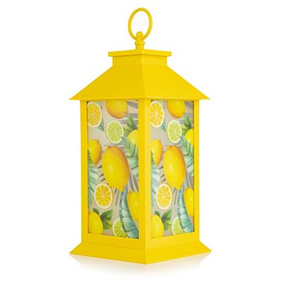 LUMIDA Casa LED-Laterne Früchte-Motiv 5h-Timerfunktion 14x14x28cm