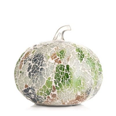 LUMIDA Casa LED-Dekokürbis Mosaikglas 5h-Timerfunktion outdoorgeeignet