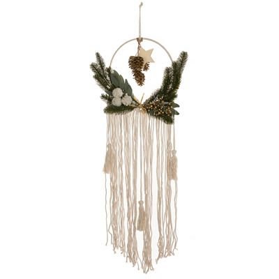 ABELLA Flora künstl. Arrangement Makramee Tannenzweige Höhe 100cm