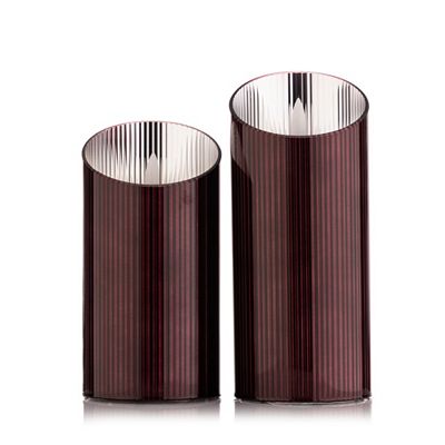 ELAMBIA 2 LED-Kerzen mit Wachsspiegel im Glaskörper Höhe 15cm & 17,5cm