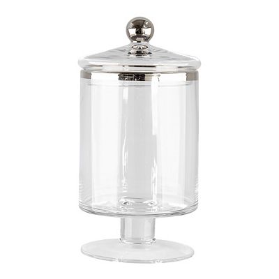 FINK Bonboniere BELINDA mit Deckel Gls mit Platinumrand Höhe 29cm, Ø 16,5cm