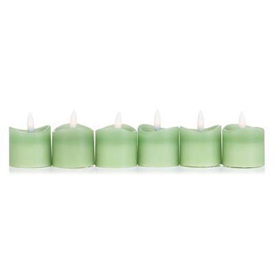 ELAMBIA 6 LED Votive-Kerzen mit Wachsspiegel 5h-Timerfunktion Ø 5cm, H. 6cm