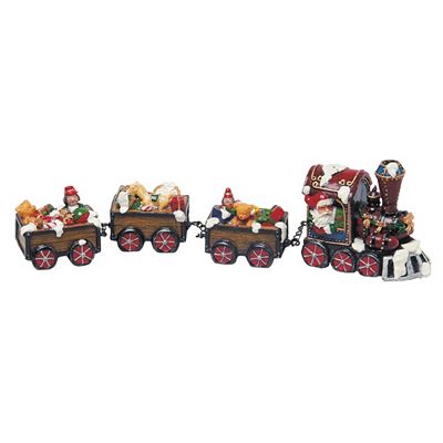 WURM Weihnachtszug Lock mit 3 Wagons braun ca. 30cm