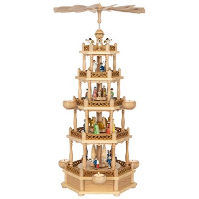 Thumbnail - GLÄSSER SEIFFEN Holzpyramide Christi Geburt inkl. Teelichte Größenauswahl