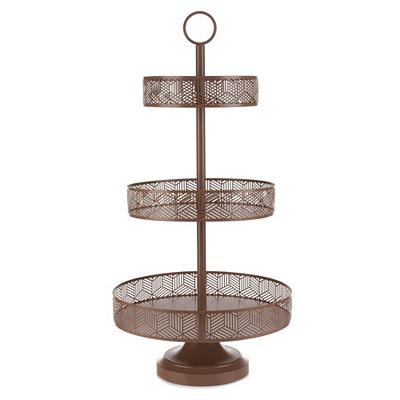 ABELLA Casa Metall-Etagere 3 Böden variabel gestaltbar Höhe 100cm, Ø 49cm