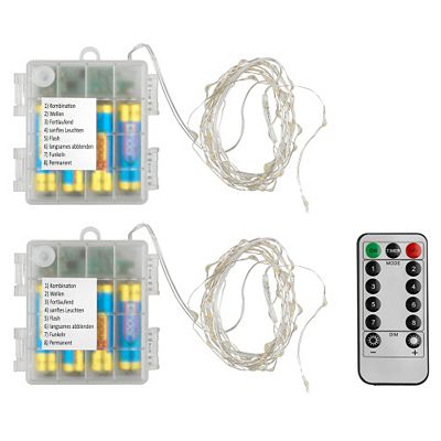 LUMIDA Xmas 2 Deko-Lichterketten je 50 LEDs Timerfunktion inkl. Fernbedienung
