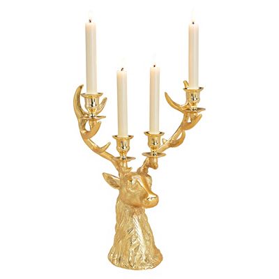 WURM Kerzenhalter Hirschkopf für 4 Kerzen ca. 30x40x18cm