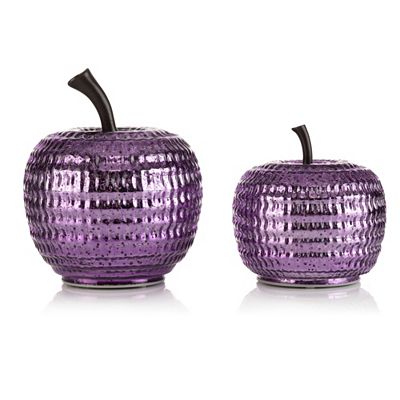 LUMIDA Casa 2 LED-Glasäpfel Hammerschlag-Optik outdoorgeeignet Höhe 14cm & 18cm