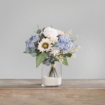 PUR FLEUR Premium-Bouquet Pastellfarben Creme, Rosa, Blau Höhe 45cm, Ø 40cm