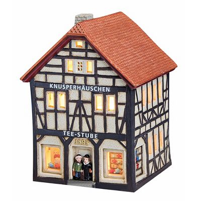 WURM Lichthaus Porzellan Knusperhäuschen Tee-Stube Bonn H ca.16cm