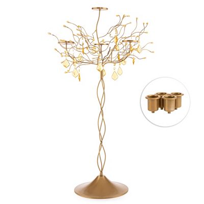 ABELLA Xmas Design-Kerzenständer variabel gestaltbar inkl. Dekojuwelen Höhe 32,5cm - 98cm