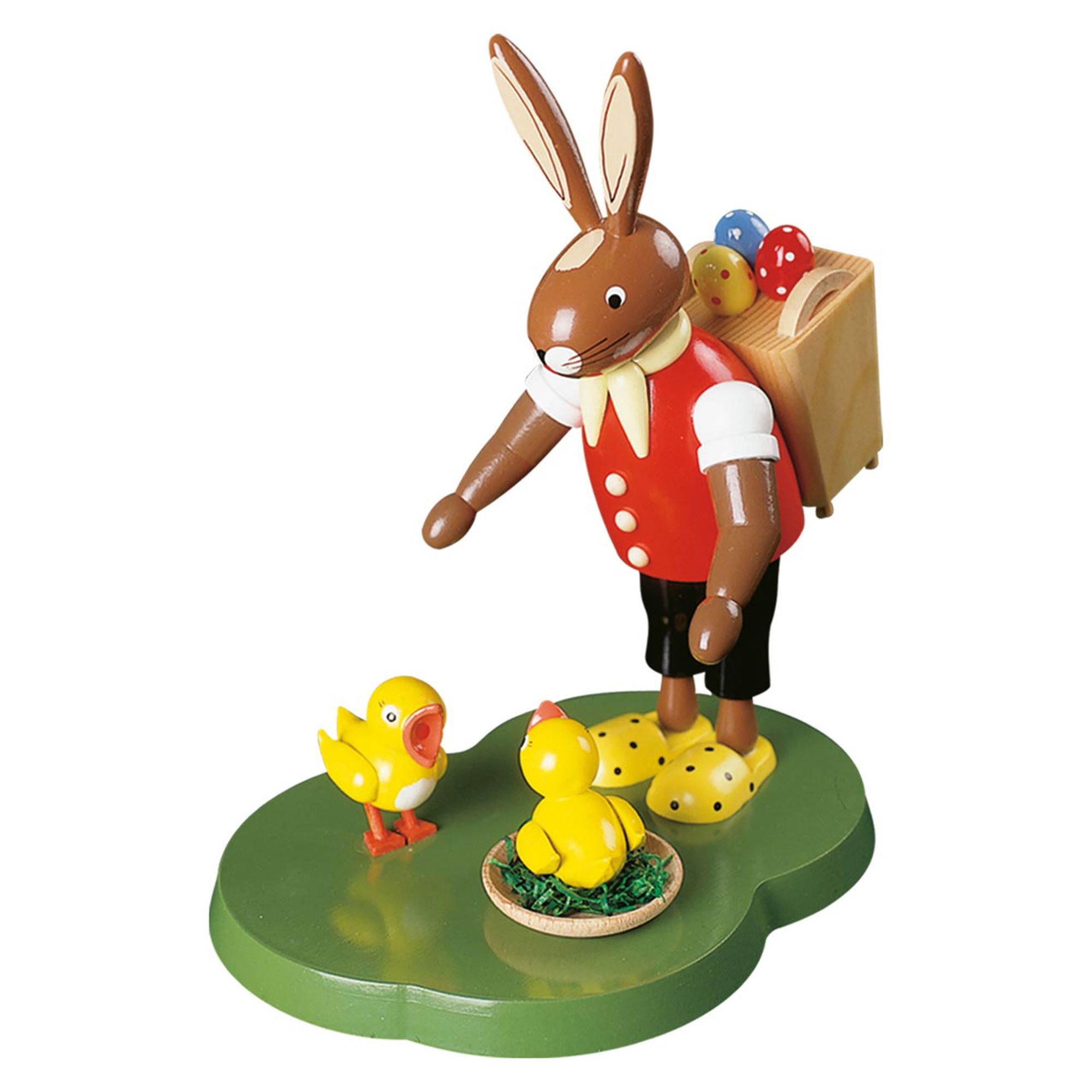 GLÄSSER SEIFFEN Osterhase mit Korb handbemalt Höhe 19cm