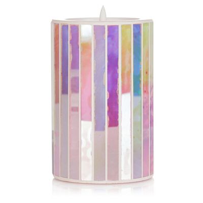 Thumbnail - ELAMBIA LED-Kerze Mosaik-Glas Flamme Luma, Timer Höhe 15cm, Ø 10cm