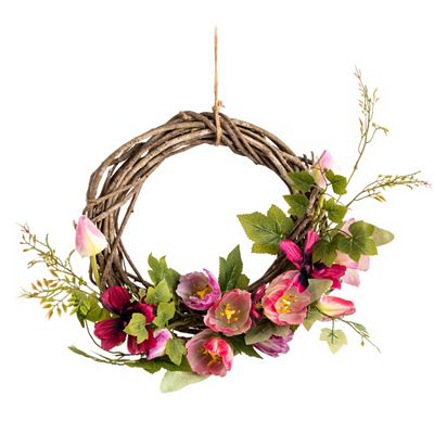 ABELLA Flora Rattan-Kranz künstl. Tulpenblüten Ø 40cm