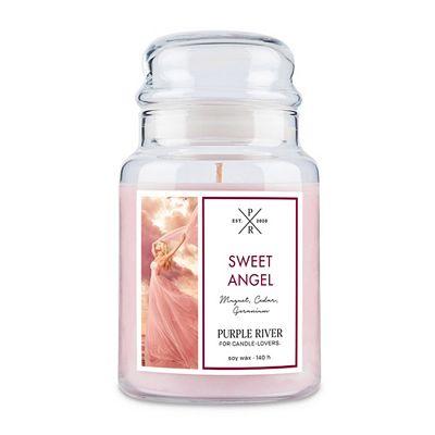 PURPLE RIVER Duftkerze im Glas Sweet Angel 623g