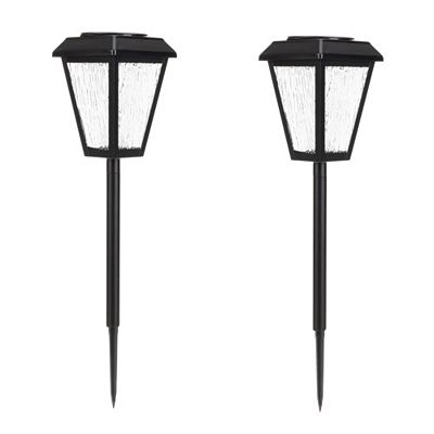 LUMIDA Garden 2 Solar-Leuchten Metall & Glas mit Erdspieß Höhe 45cm