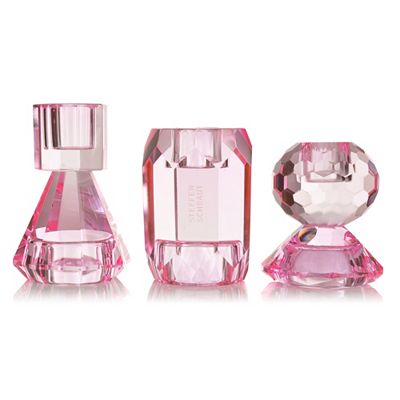 STEFFEN SCHRAUT 3 Kerzenhalter verschiedene Designs facettiertes Kristallglas