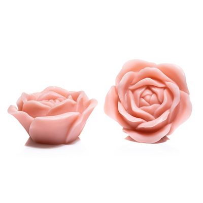 ELAMBIA 2 LED-Kerzen Rosenblüten 5h-Timerfunktion Höhe 7cm, Ø 13cm