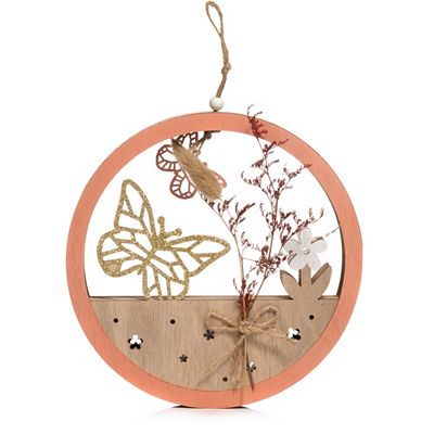 LUMIDA Casa LED-Holzdekoration Fensterbild 5h-Timerfunktion Ø 20cm