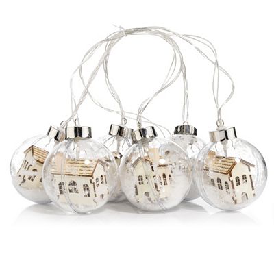 Thumbnail - LUMIDA Xmas LED-Lichterkette 6 transparente Kugeln mit Winter-Szene 150cm + Zuleitung