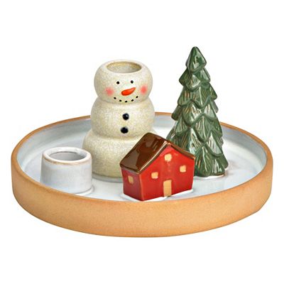 WURM Kerzenhalter Tannenbaum und Haus ca. 17x9x17cm