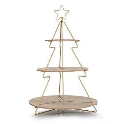 ABELLA Xmas Etagere m. 3 Etagen Tannenbaum-Optik wendbare Böden Höhe 58,5cm