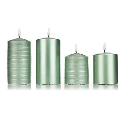 ELAMBIA 4 LED-Kerzen Metallic-Finish glänzend / matt Höhe 12,5cm & 17cm