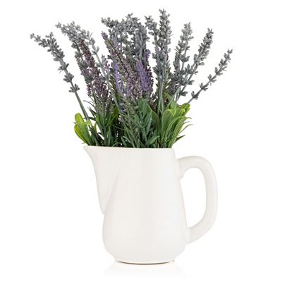 Thumbnail - LUMIDA Flora künstlicher Lavendel Milchkrug-Vase Höhe 28cm, Ø 18cm