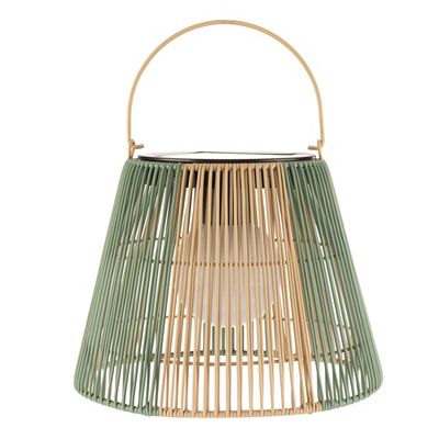 LUMIDA Garden Solar-Laterne Kunststoff-Geflecht zum Hängen Höhe 22cm, Ø 27cm