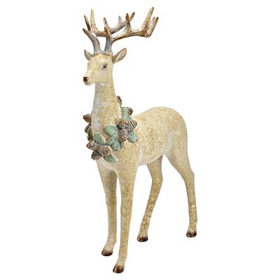 WURM Hirsch mit Kranz aus Tannenzapfen
