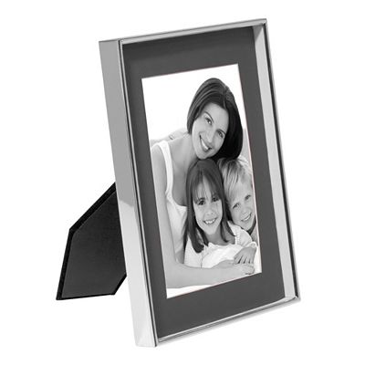 Thumbnail - FINK Bilderrahmen KIM versilbert, Echtglas Passepartout grau Bildformat 13x13cm