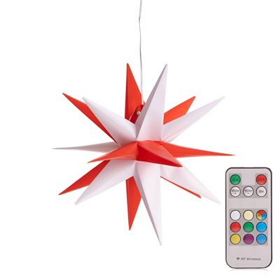 LUMIDA Xmas LED-Dekostern 2-farbiges Design Timer & Fernbedienung outdoorgeeignet