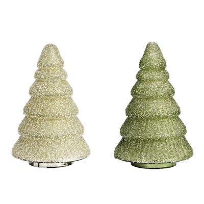 WURM 2er Set Tannenbaum aus Glas ca. 13x20x13cm