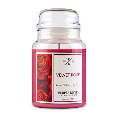 Thumbnail - PURPLE RIVER Duftkerze im Glas Velvet Rose 623g