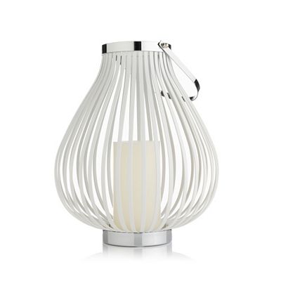 ELAMBIA Design-Laterne aus Metall inkl. LED-Kerze Timer, Höhe 30cm