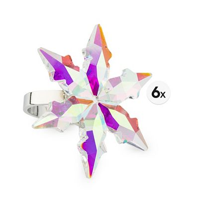 ABELLA Xmas 6 Servietten-Ringe Kristallglas-Optik Ø 6,7cm