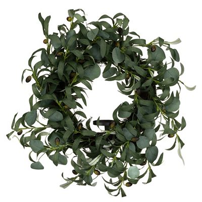 LUMIDA Flora künstl. Olivenkranz 5h-Timerfunktion outdoorgeeignet Ø 61cm