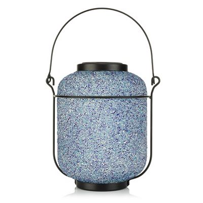 LUMIDA Garden Solar-Laterne Mosaik-Glas zum Hängen Höhe 24cm