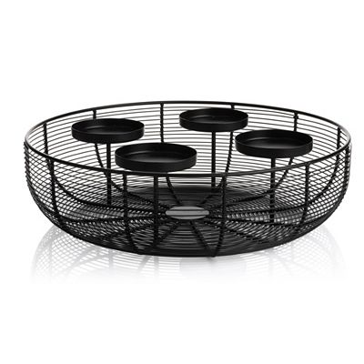 ELAMBIA Metall-Kerzenhalter für 4 Kerzen max. Ø 8cm 36x36x10cm